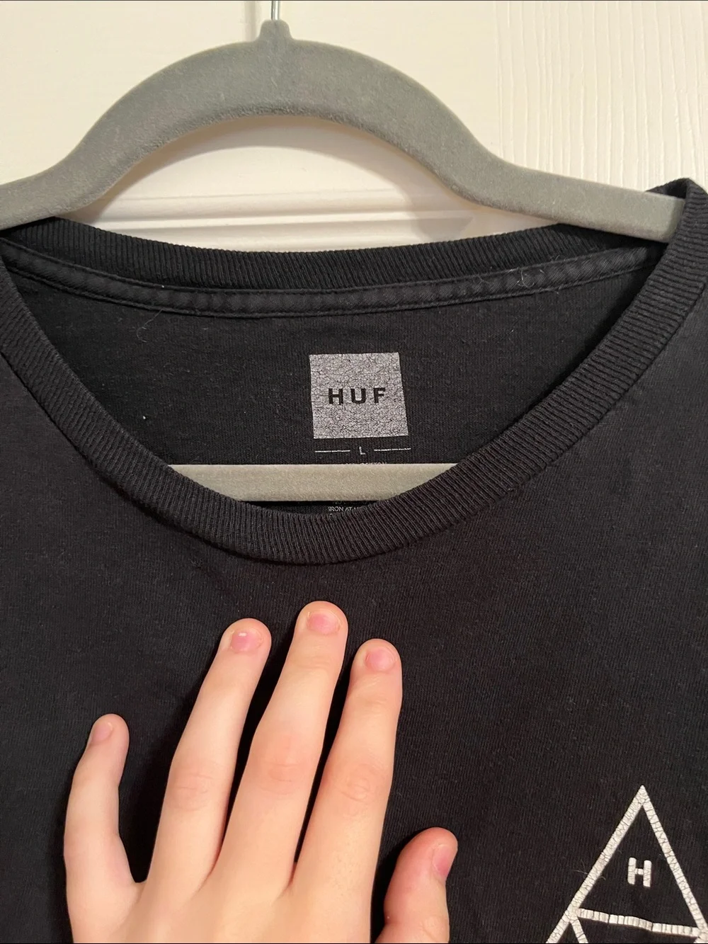 HUF Black Short Sleeve Triangle Logo Tee